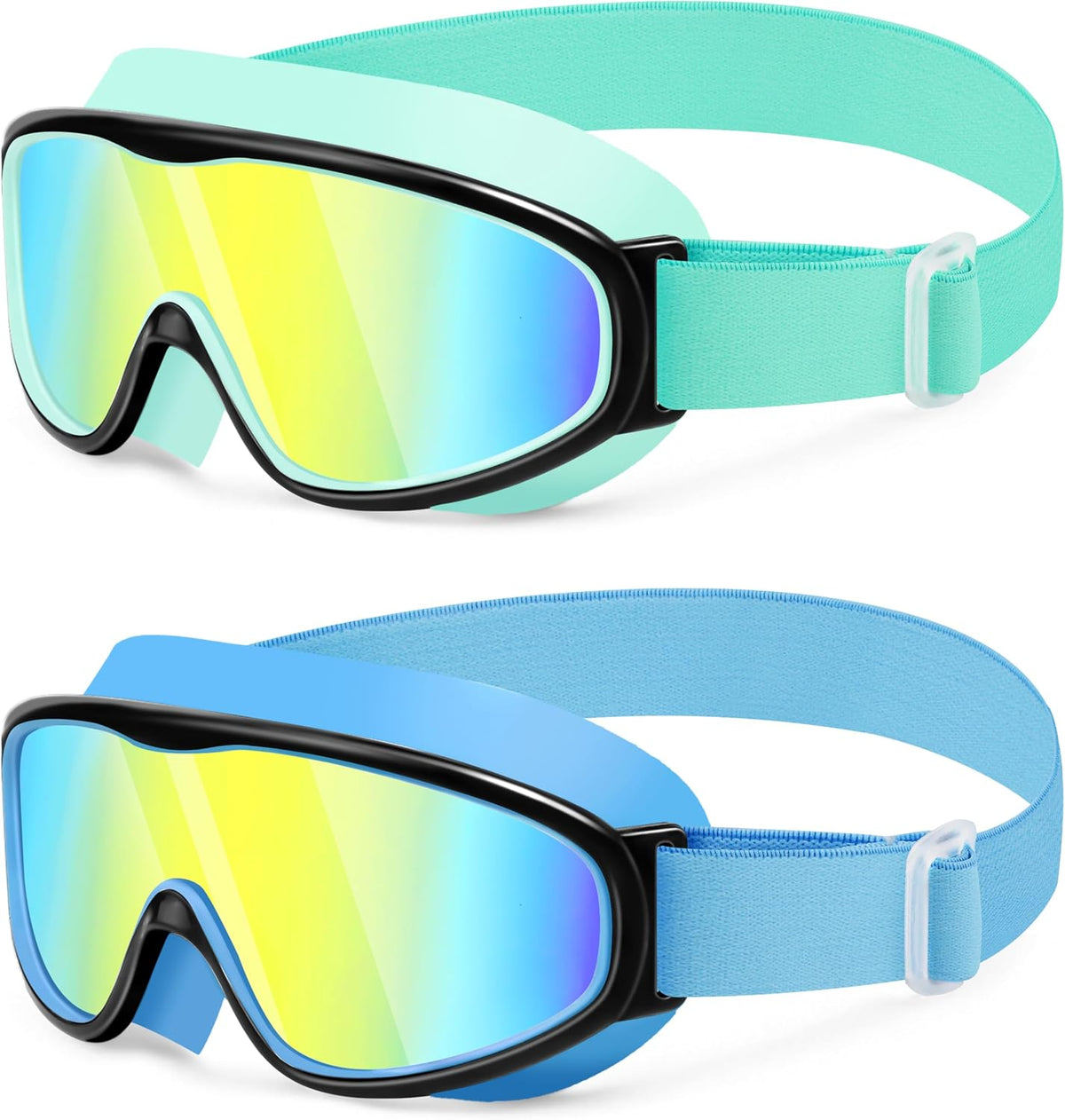 Vvinca Kids Goggles for 3-14, Kids Swim Goggles with Fabric Strap Anti Fog