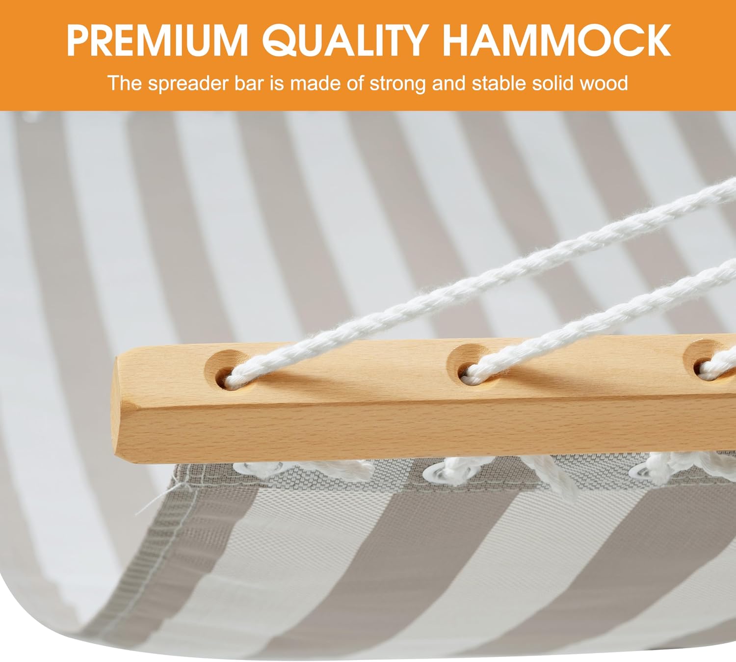 Lazy Daze Double Textliene Quick Dry Hammock with Spreader Bar for Outdoor