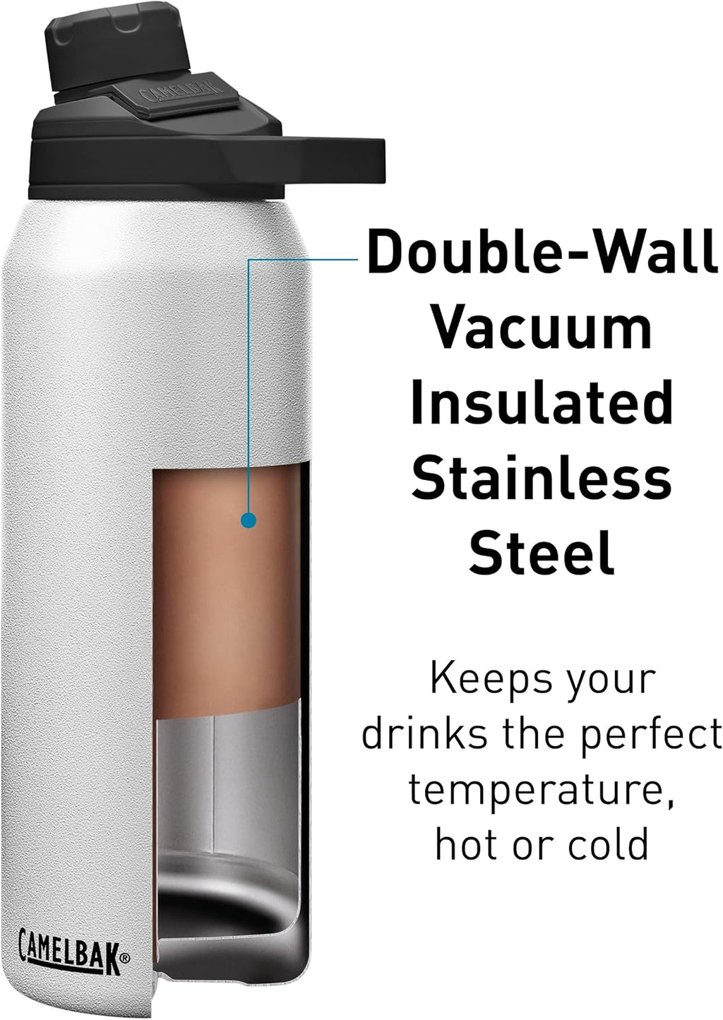 CamelBak Chute Mag Vacuum Insulated Stainless Steel Water Bottle, Magnetic Leak‑Resistant Cap for Everyday Hydration