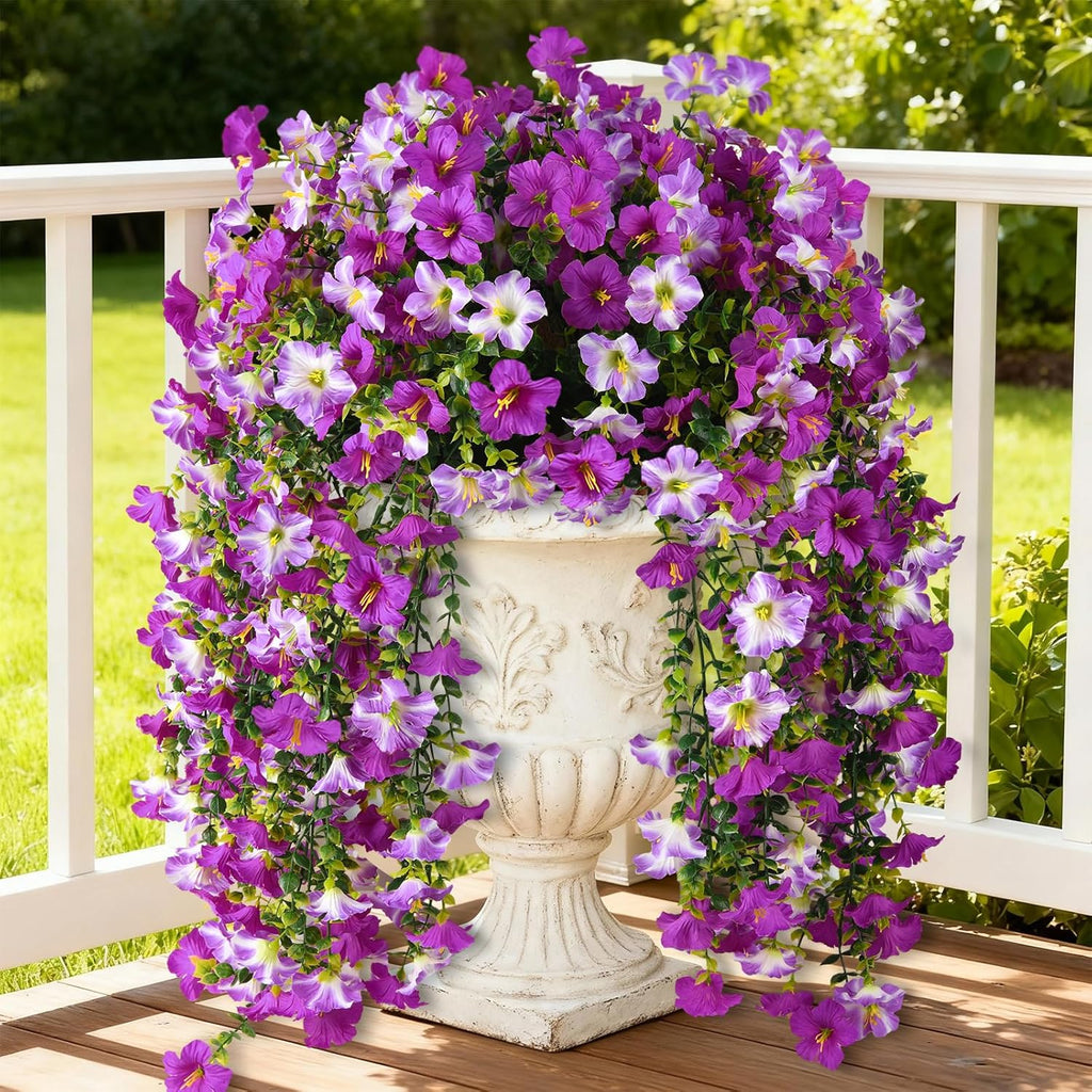 INQCMY Artificial Fake Flowers Plants for Outdoor Spring Summer Decoration