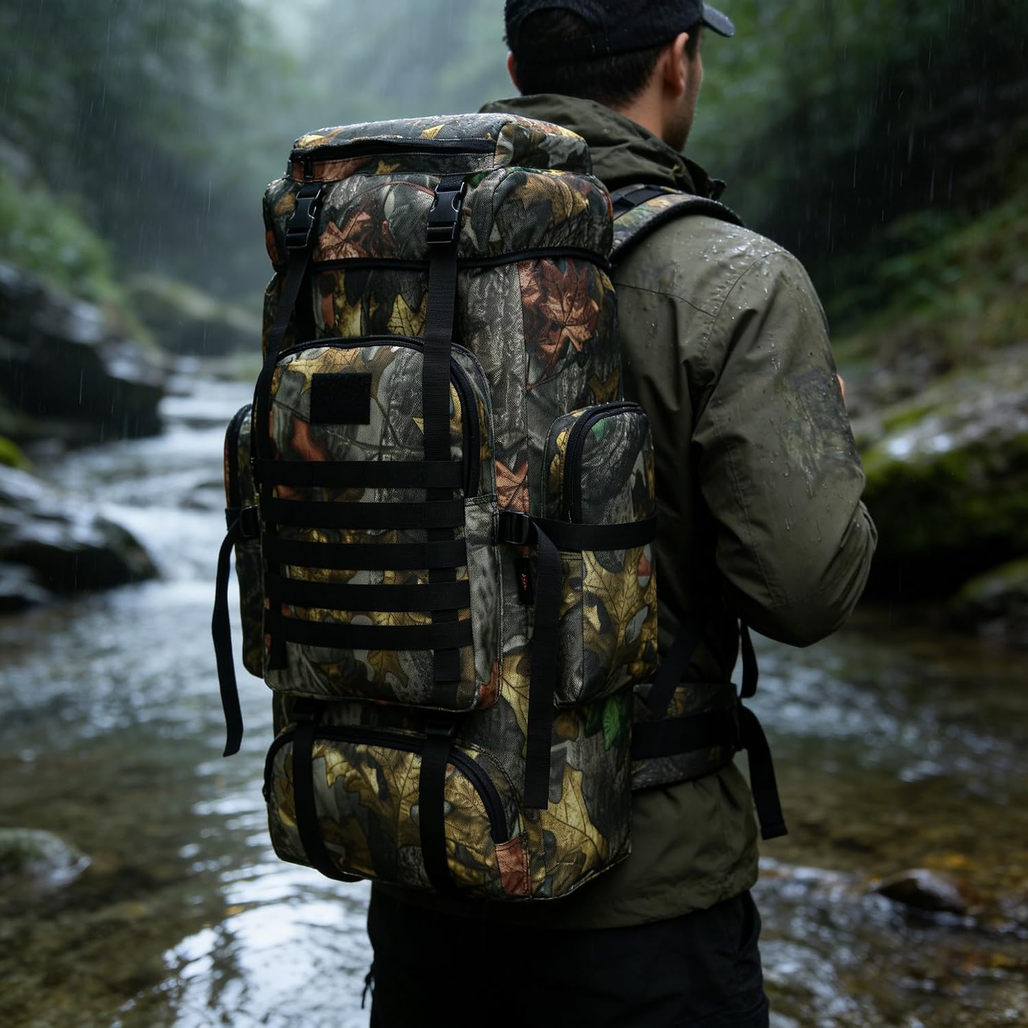 Hiking Backpack for Men 70L/100L Camping Backpack Military Rucksack Molle 3 Days Assault Pack for Climbing