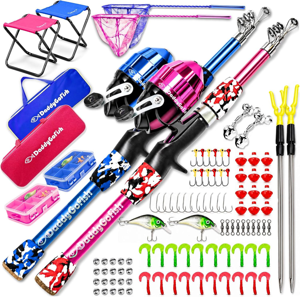 Kids Fishing Pole for Boys, Girls & Youth Age, Toddler Fishing Pole Set Kit