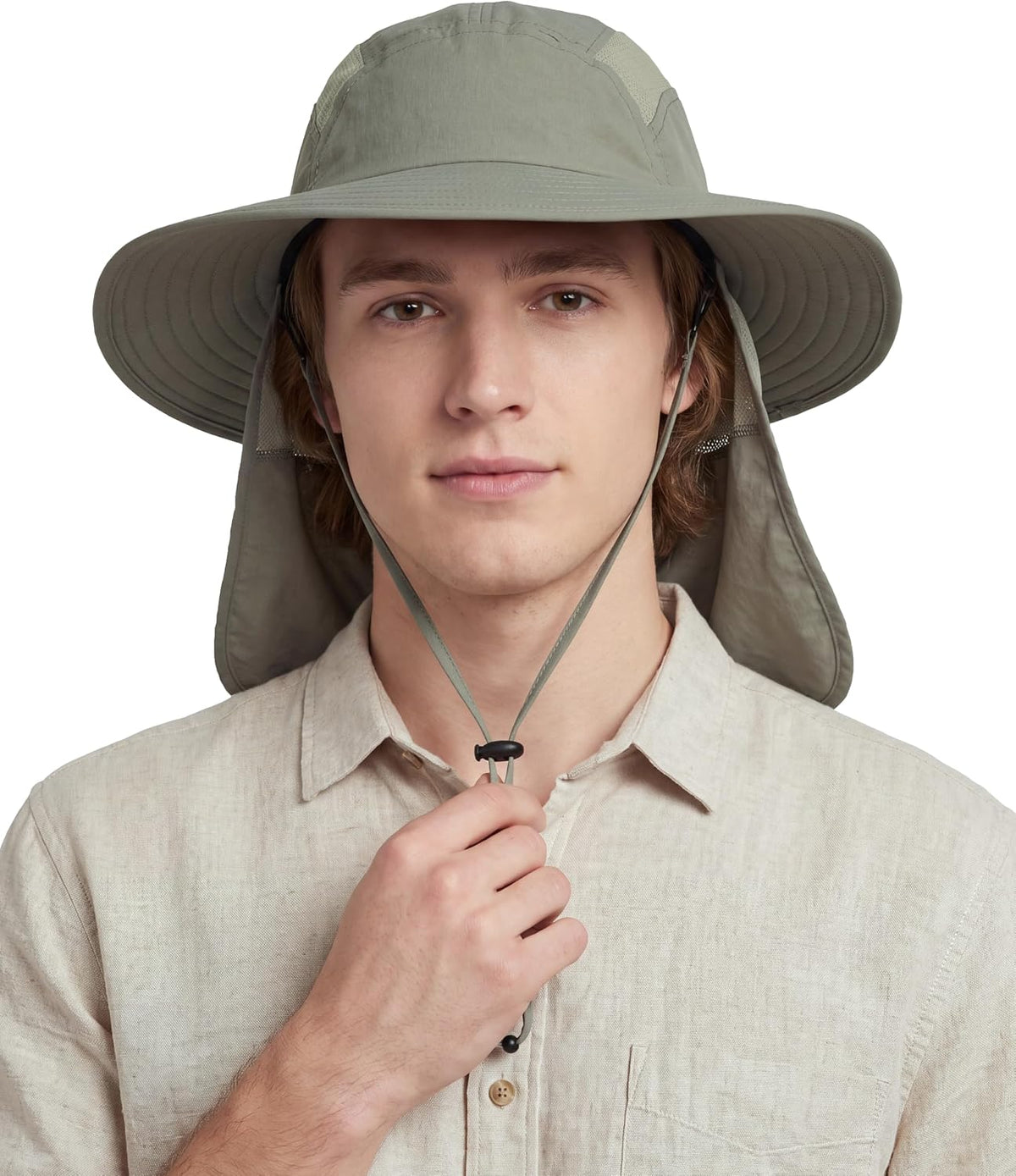 Home Prefer UPF 50+ Sun Hat with Neck Flap Wide Brim Fishing Hat for Men