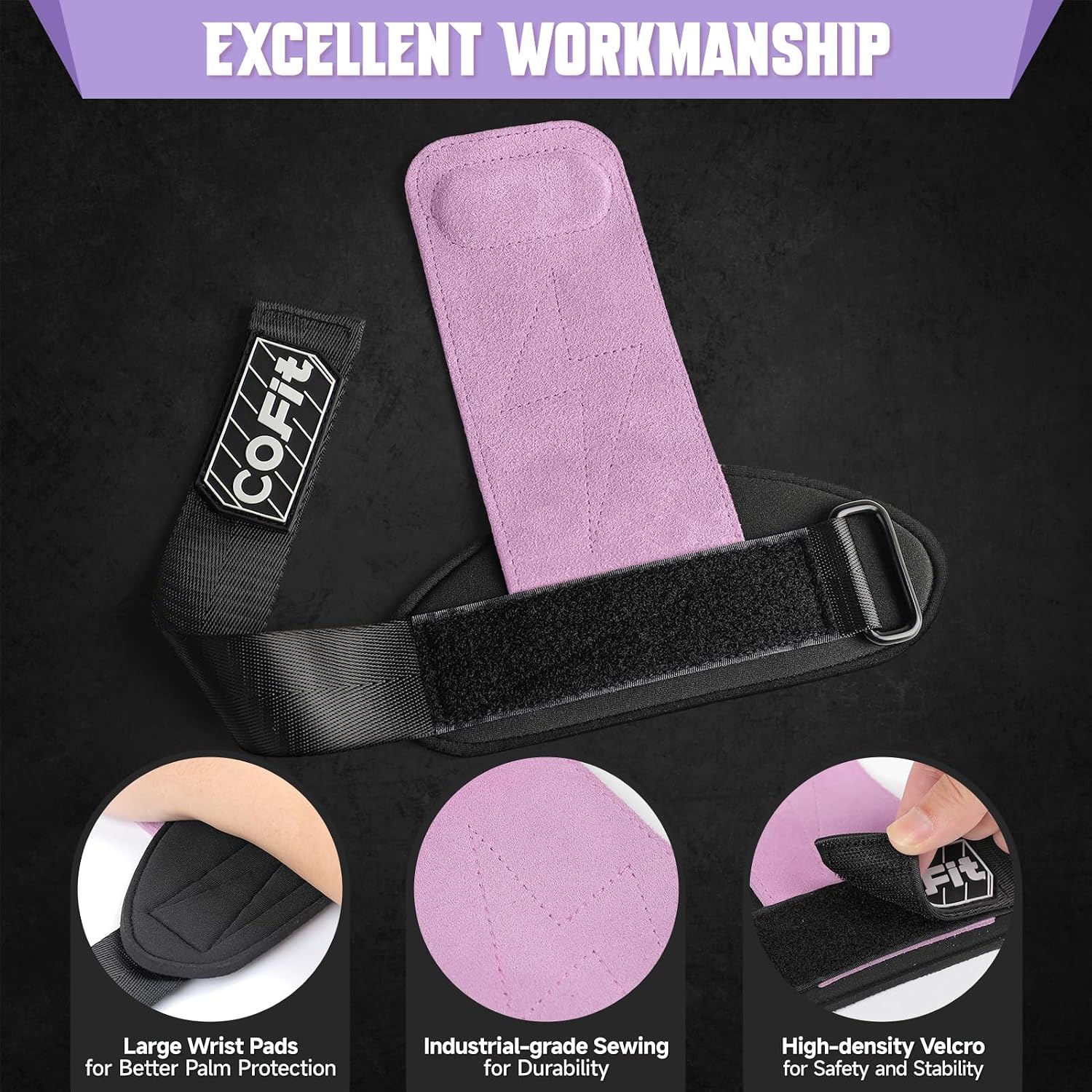 COFIT Wrist Straps for Weightlifting, Workout Wrist Wraps with Dual-Layer Oxford Leather, Enhanced Grip for Optimal Hand and Wrist Protection, Gym Lifting Straps for Deadlift and Powerlifting