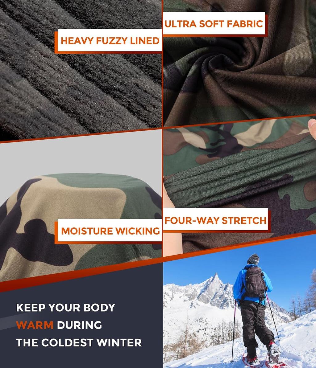 Mens Thermal Underwear Long Johns Set Cold Weather Hunting Base Layer