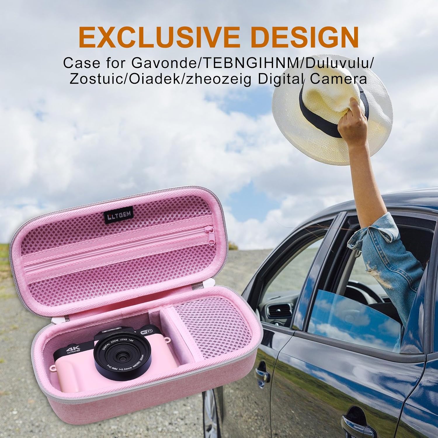 4K Digital Camera Case for Duluvulu/W & O/Gavonde/VJIANGER/FACLAM Pink
