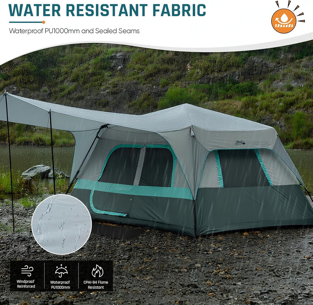 DMH OUTDOORS 8 Person Instant Tents for Camping with Porch Easy Setup 60s