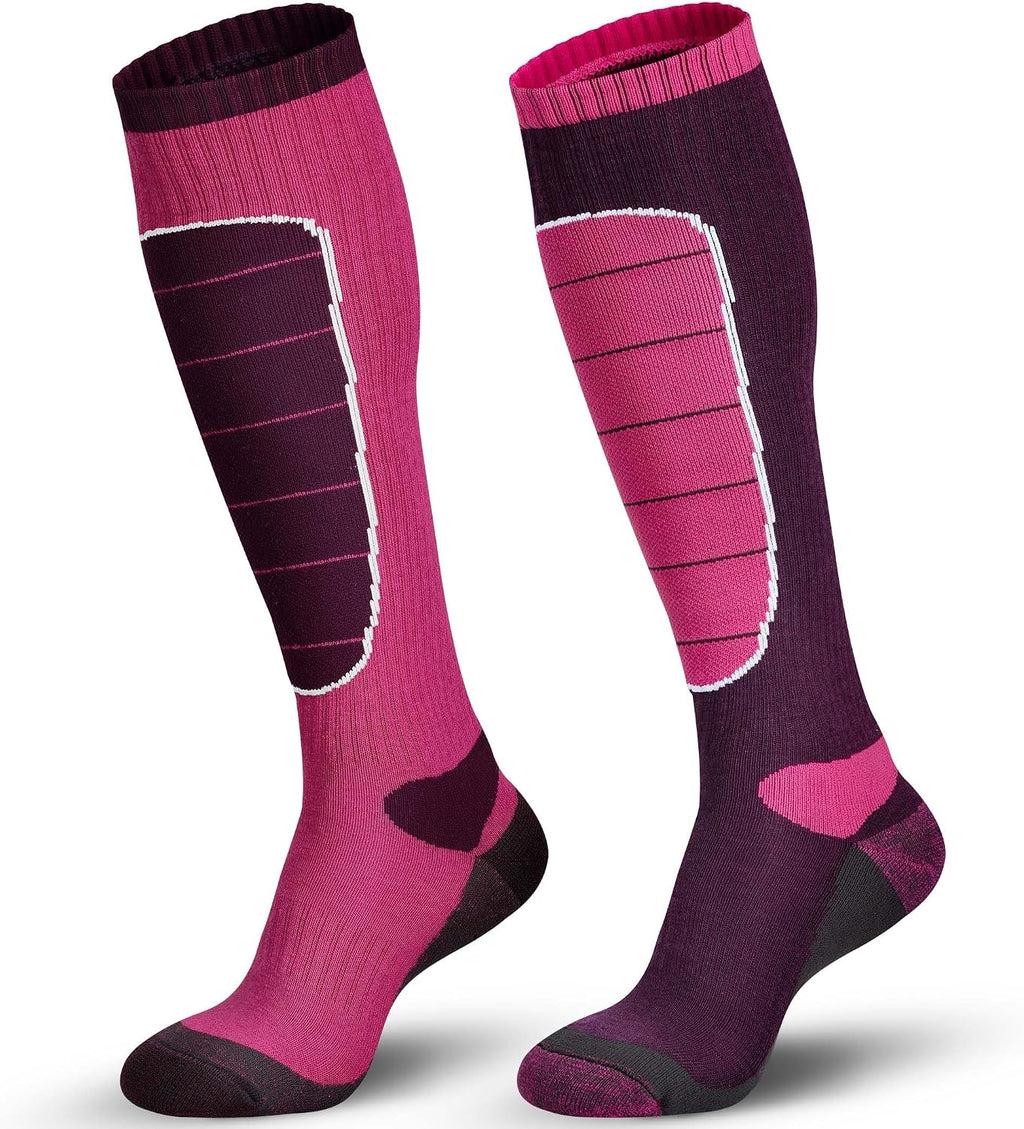 Hylaea Unisex Knee High Merino Wool Ski Snowboard Socks, Cushioning & Warm