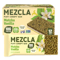 Mezcla Matcha Vanilla Puff Crispy Vegan Bars, 10g Protein, 12 Bars