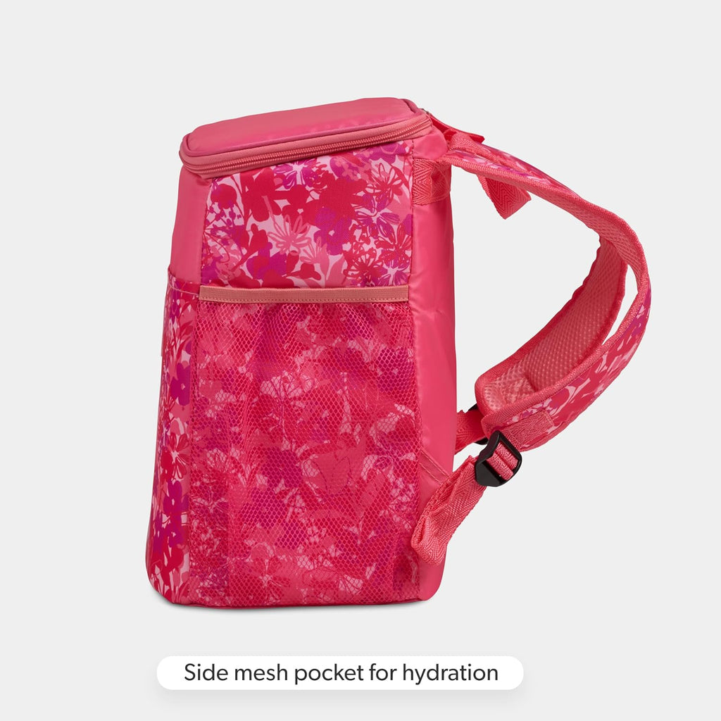 Igloo Print Essentials 18-Can Insulated Backpack Cooler, Floral Pink
