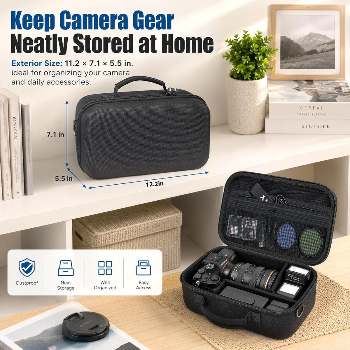 Camera Case for Canon EOS Rebel T7/R50/R100/for Sony a7iv/Mirrorless