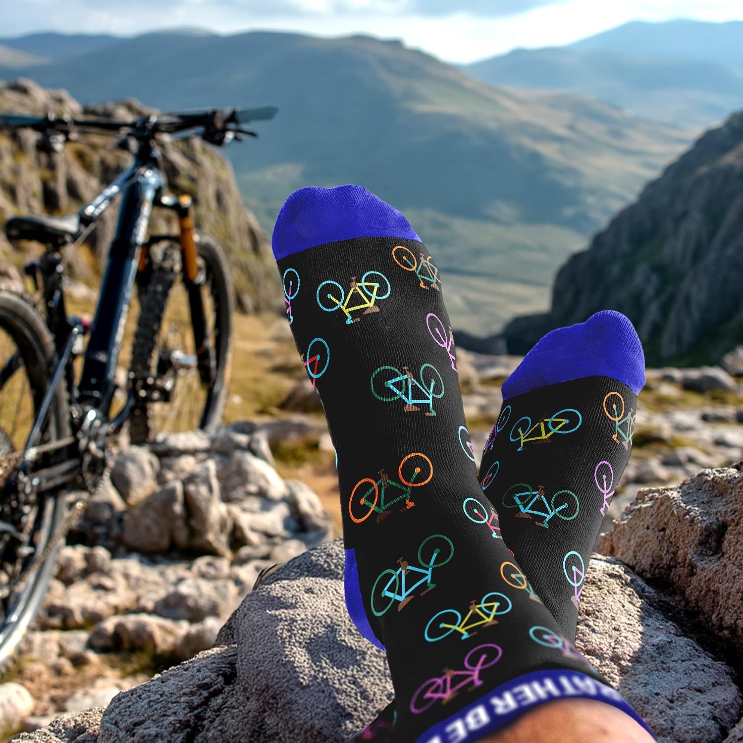 Mountain Bike Accessories - Gifts for Cyclists, Best Cycling Socks for Men, Funny Biker Gifts for Men Who Love Riding