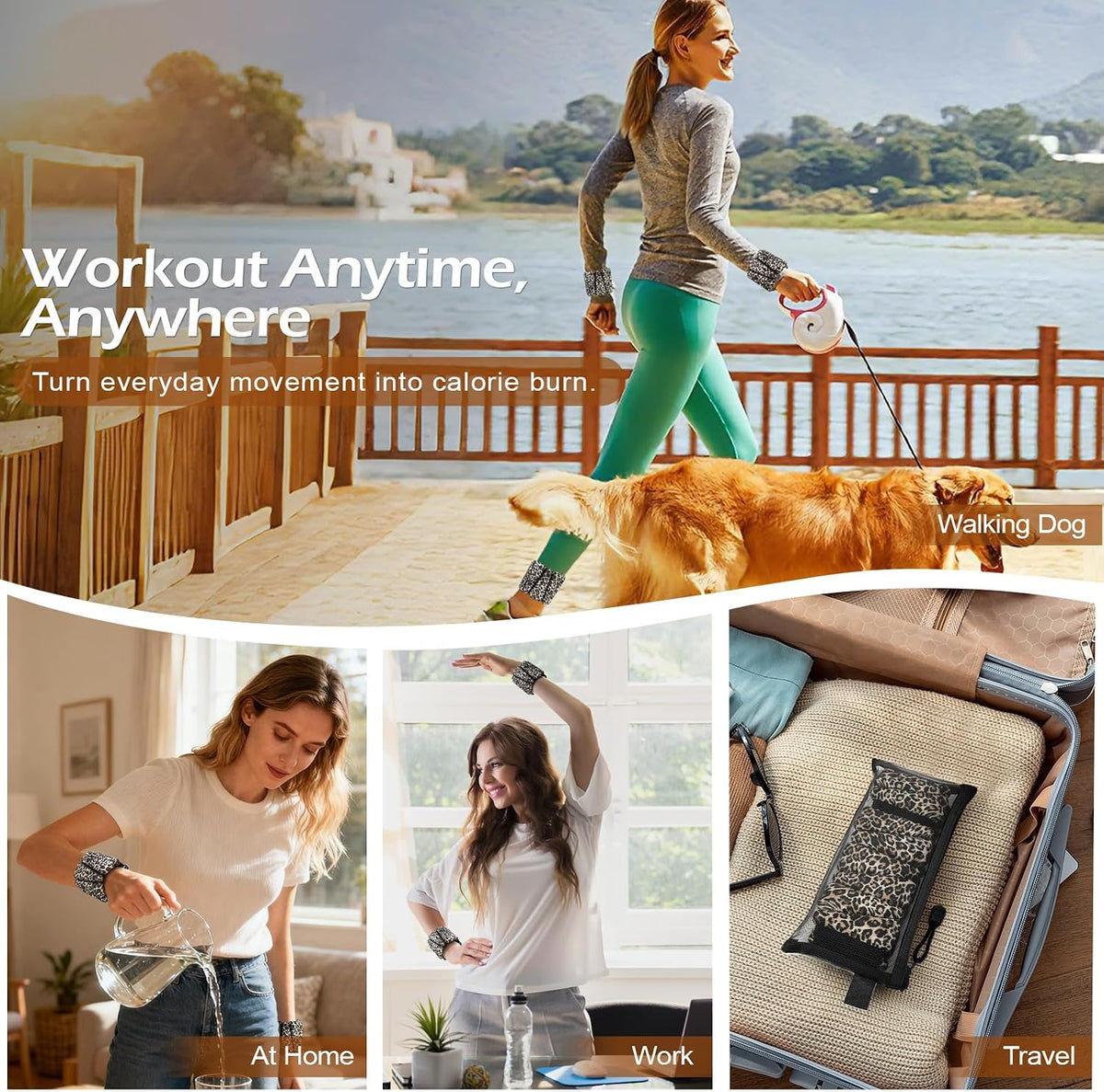 Ankle Weights for Women Adjustable Wrist Weights 2lb or 4lb Pair