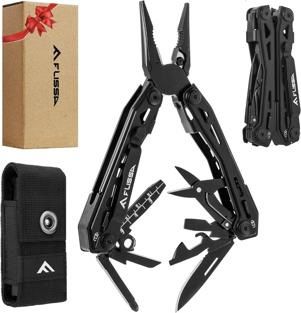 FLISSA 16-In-1 Multi Tool, EDC Multitool, Black