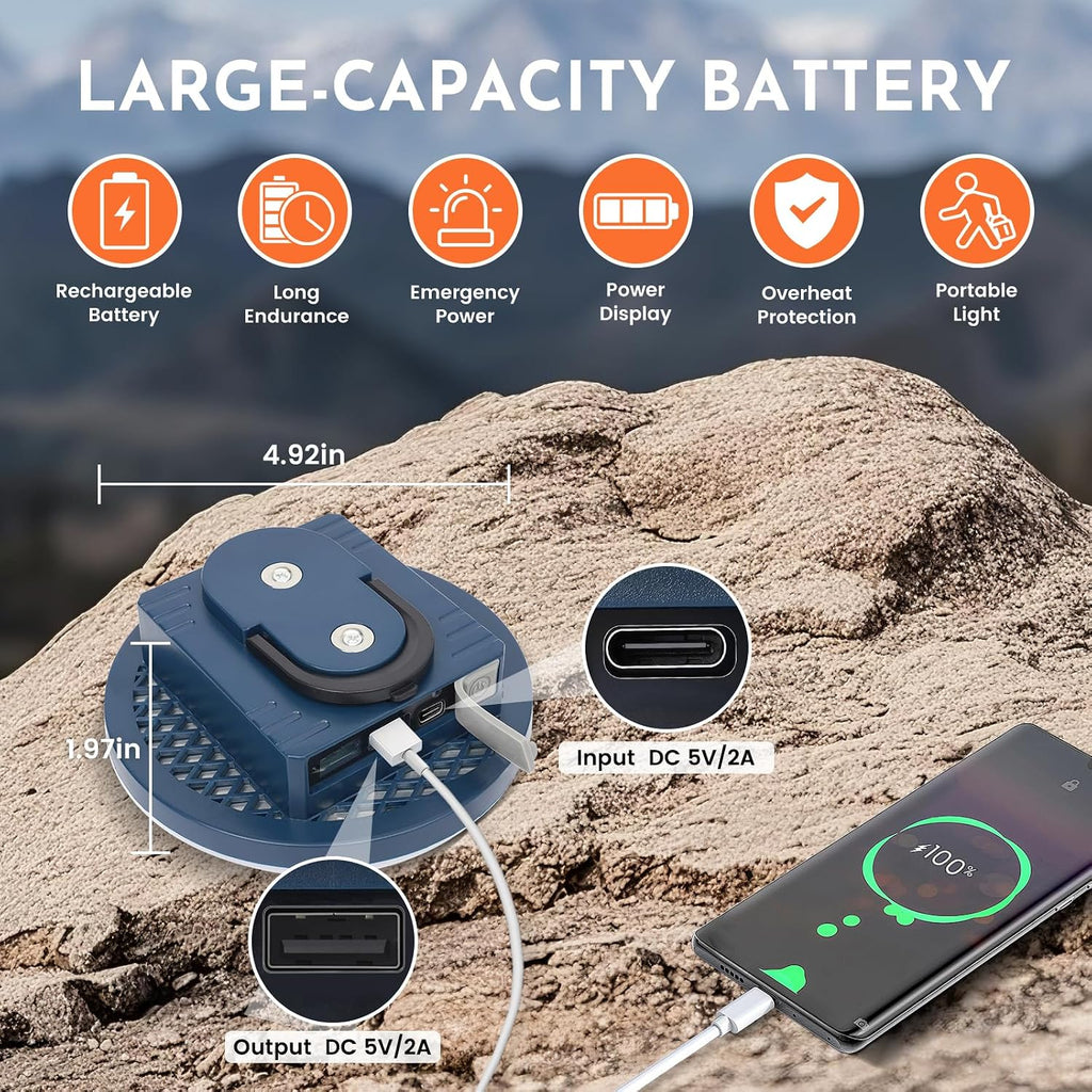 12000mAh Camping Lights 2Pack, 42W Tent Light, Flashlight Portable