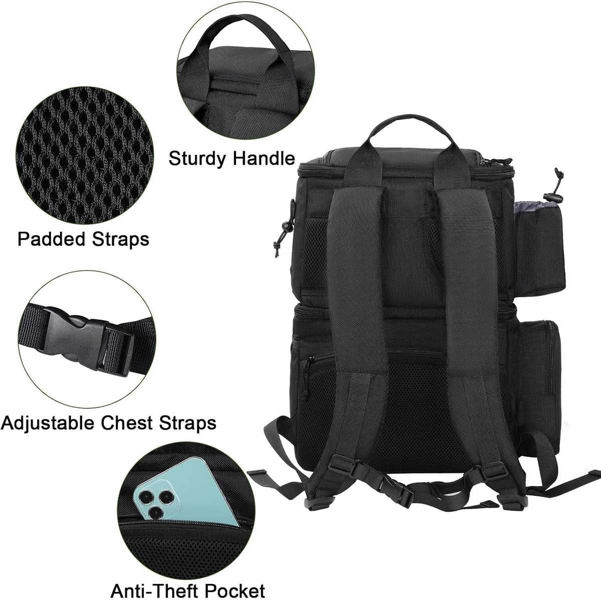 MATEIN Fishing Backpack, Tackle Storage Bag with Rod Holders & Cooler