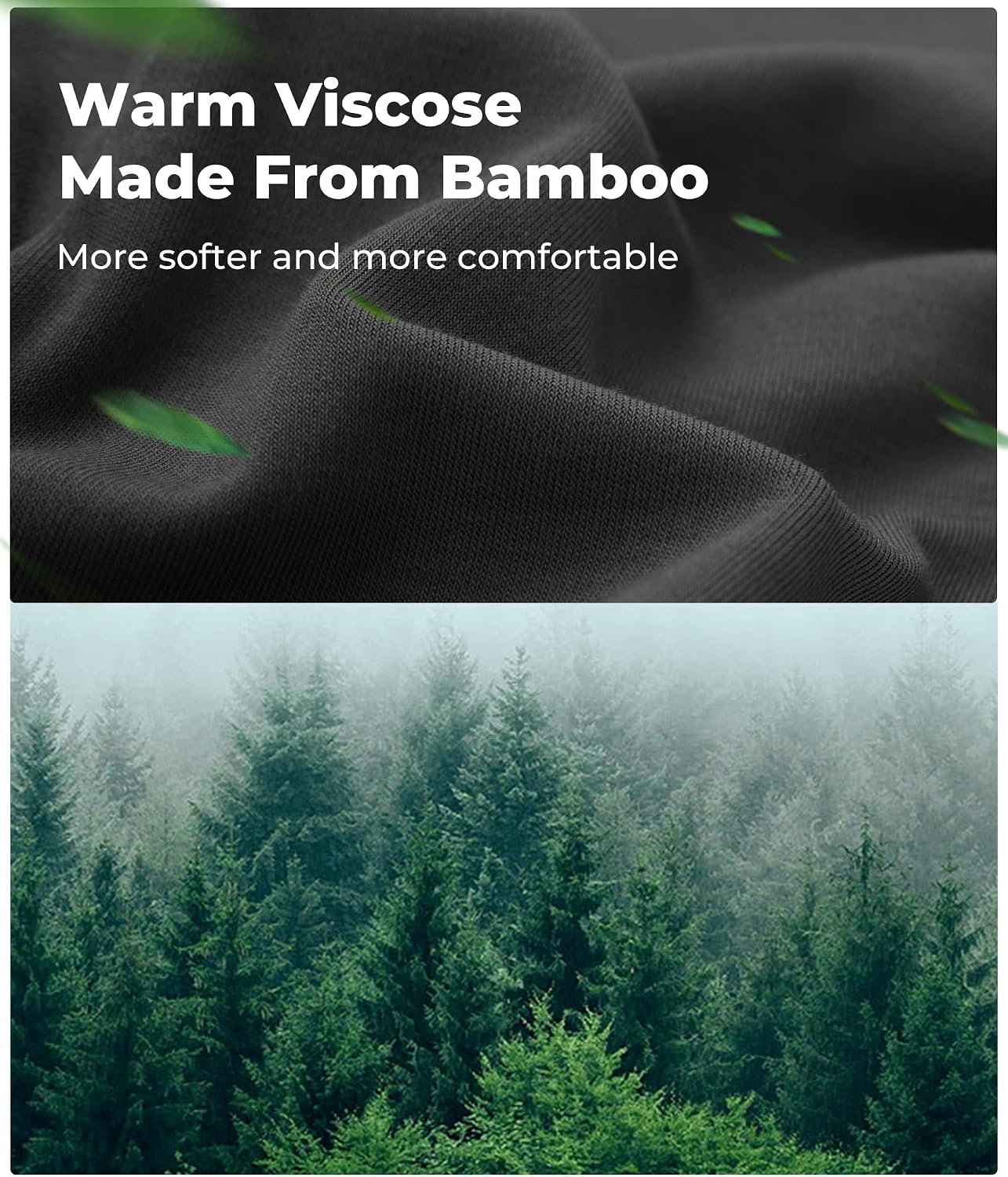 BAMBOO COOL Men's Thermal Underwear Lightweight Fleece Lined
