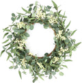 Pinkpum 20'' Eucalyptus Wreath for Front Door Porch Decor, Spring Summer
