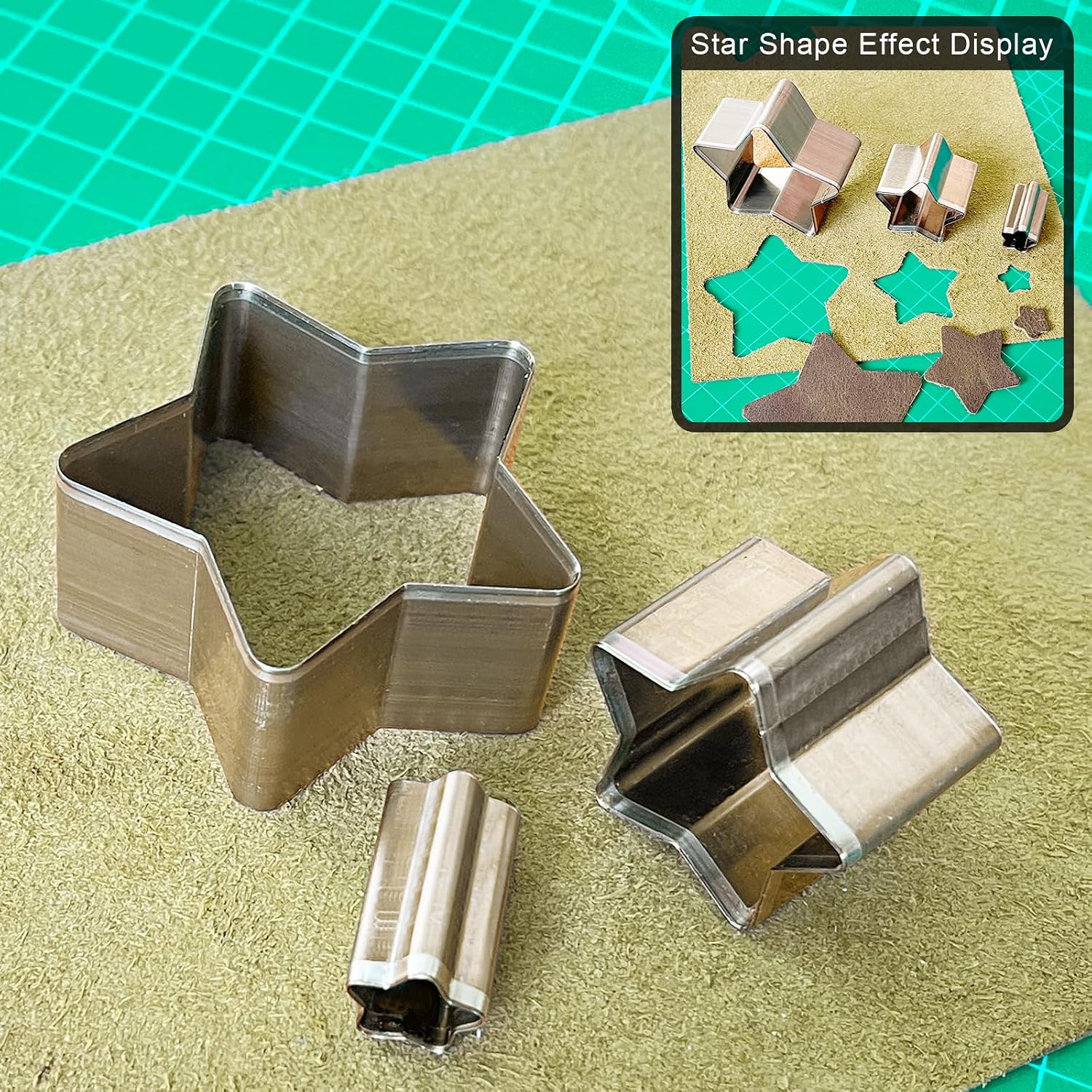 9 Pcs Leather Hole Cutter Punch Set, 9 Sizes Star Shape Cutter Dies Tool, Cutting Mold Punching Die Set for DIY Leathercraft, Leather Cutter Hollow Punching Tool with Plastic Box