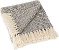 DII Rustic Farmhouse Double Diamond Woven Throw, 50x60, Mineral