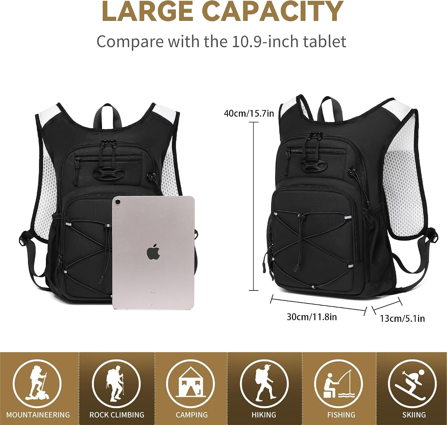 Wotony Lightweight Hydration Backpack with 2LOR 3LWater Bladder for Cycling Hiking Rave - Water Daypack for Men Women
