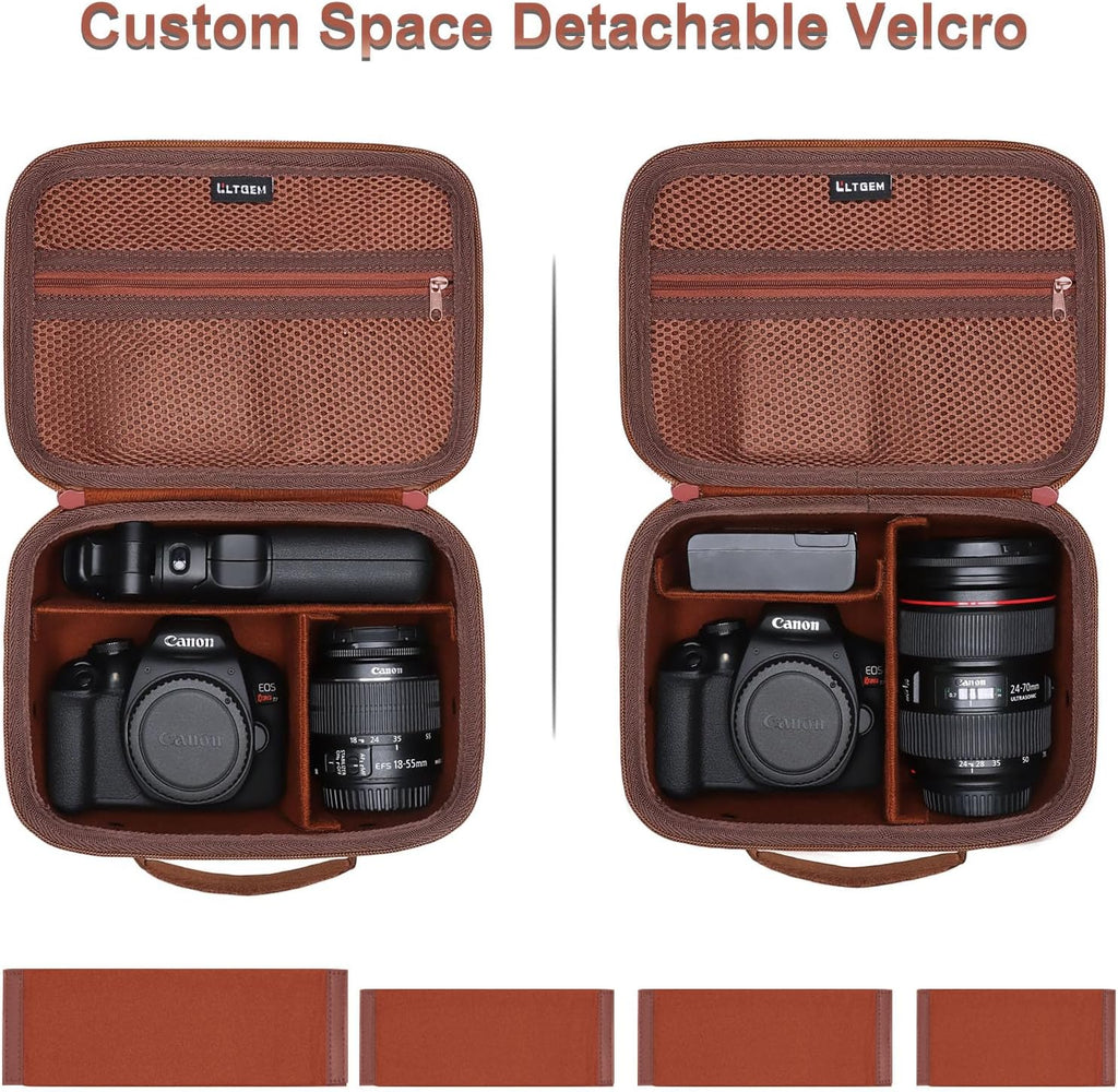 Small Camera Case Bag for Canon EOS Rebel T7/R50//R100 DSLR Camera Brown
