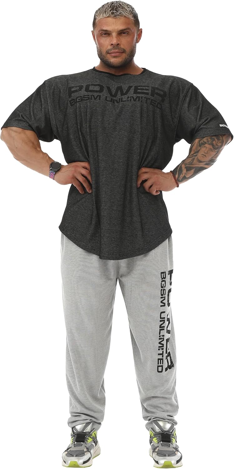 Men's Oversize Gym Fitness and Bodybuilding T-Shirt, Cotton O-Neck Lifestyle Top