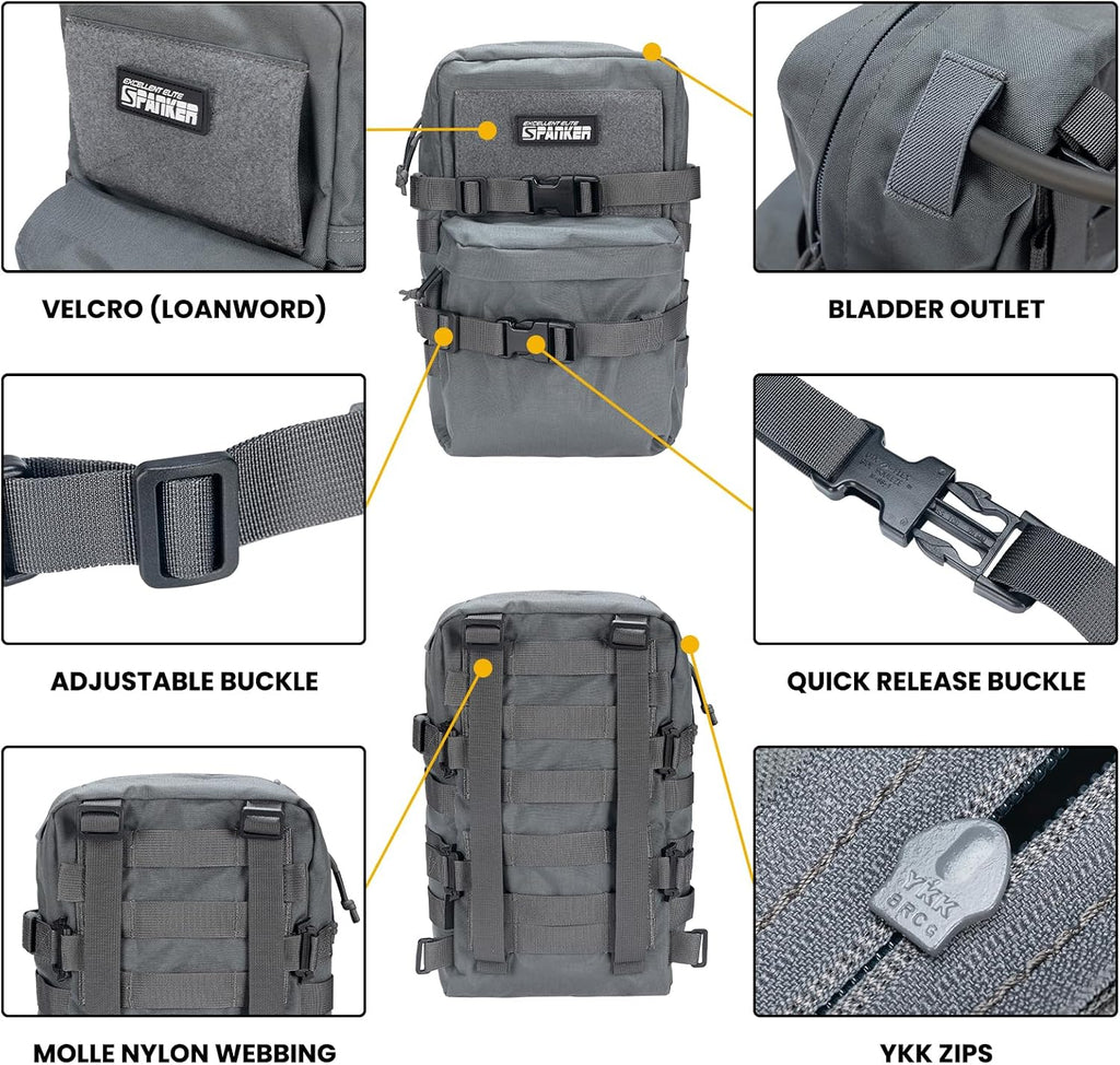 EXCELLENT ELITE SPANKER Tactical MOLLE Hydration Backpack Water Bladder Carrier Pack for Tactical Vest Backpack Plate Carrier