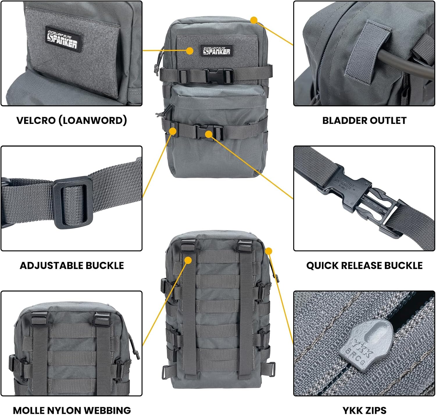 EXCELLENT ELITE SPANKER Tactical MOLLE Hydration Backpack Water Bladder Carrier Pack for Tactical Vest Backpack Plate Carrier