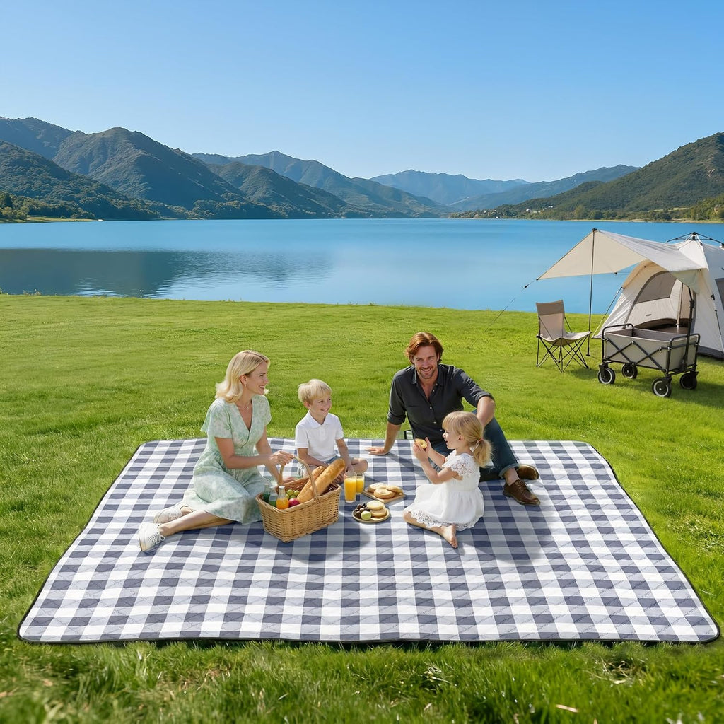 TigeJoy Extra Large Picnic Blanket Waterproof Beach Blanket 80''x80''