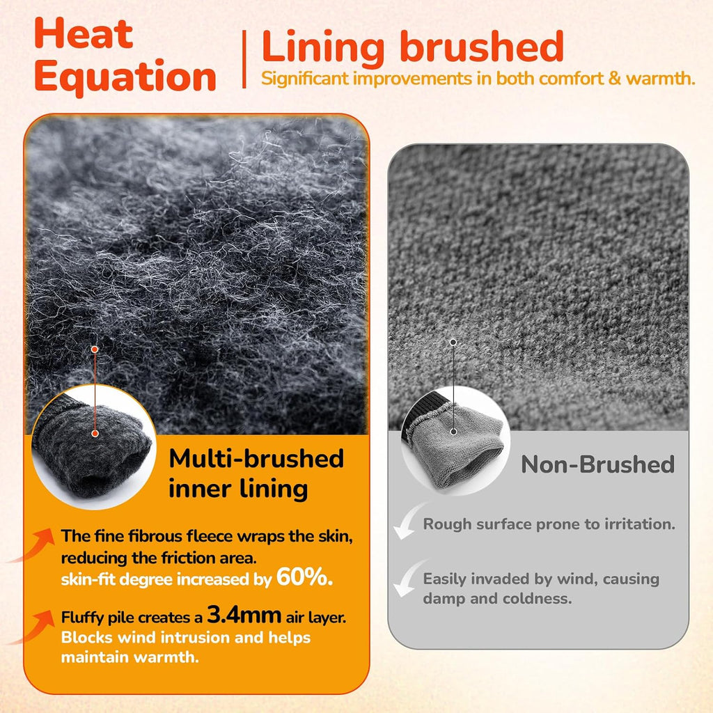 Merino Wool Gloves for Men Women, Touch Screen Warm Glove Liners Thermal Soft Knit Lining for Winter Running Hiking