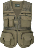 Spanye Mens Outdoor Fishing Vest Safari Travel Photography Vests Jacket Multi Pocket