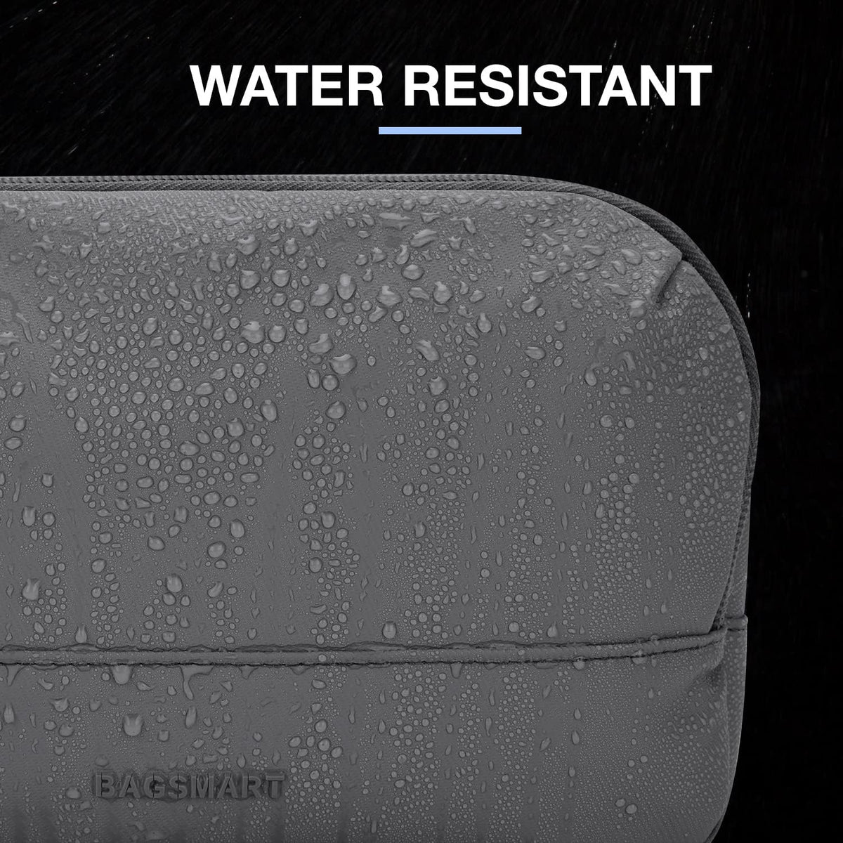 BAGSMART Travel Toiletry Bag for Men, Dopp Kit Water Resistant Shaving Bag for Toiletries Accessories, Grey-Medium