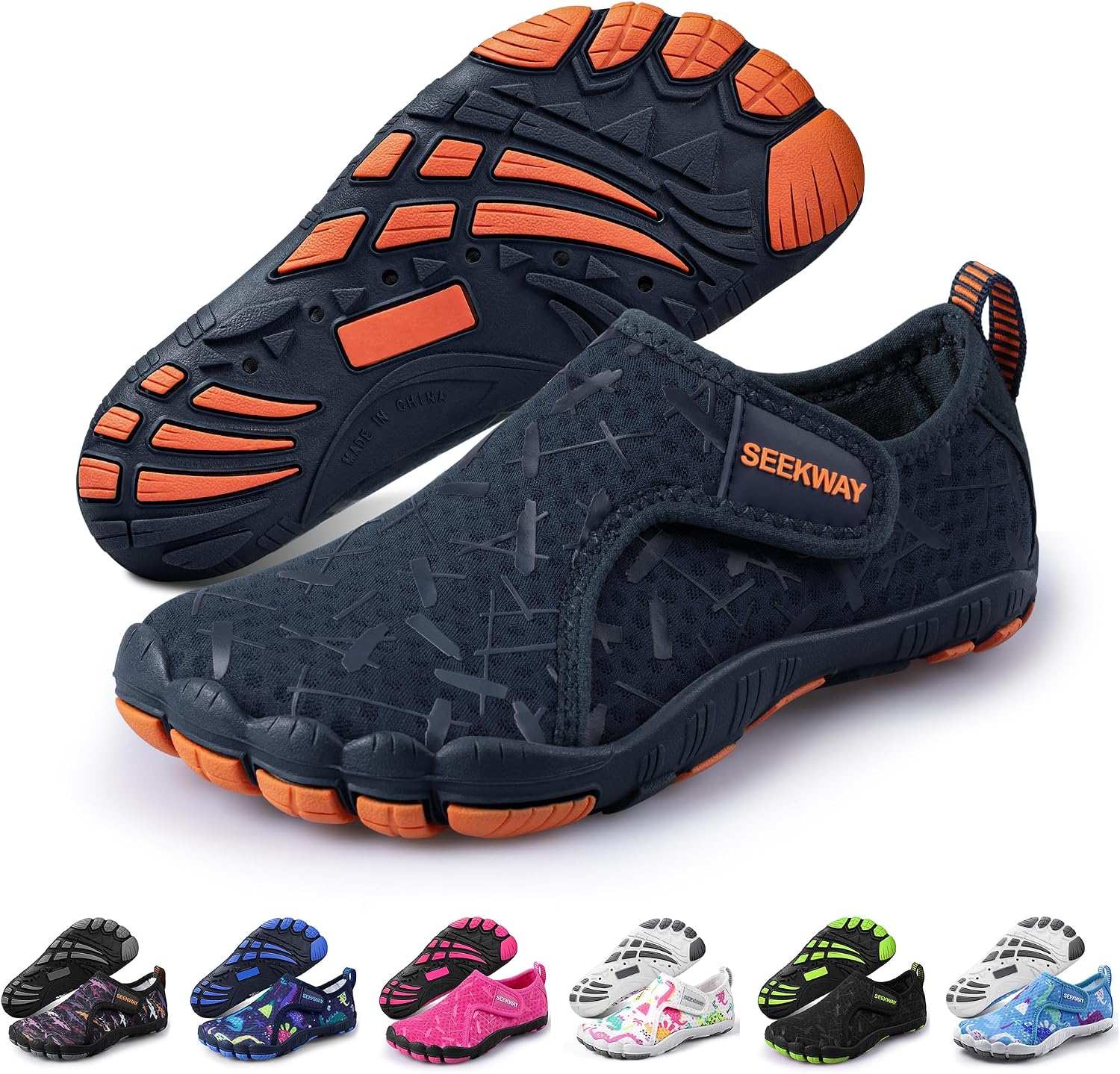 SEEKWAY Barefoot Water Shoes for Kids - Wide Toe Box and Quick-Dry Sand Shoes Toddler for Hiking Swim Beach Pool Kayak Sport Accessories, Camping Essentials Non-Slip for Boys Girls Sizes
