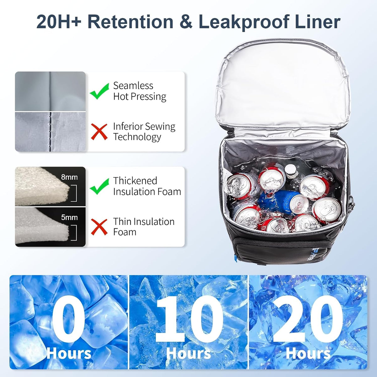 SPARTER Backpack Cooler Insulated 33/49 Can Leakproof Waterproof Bag Beach