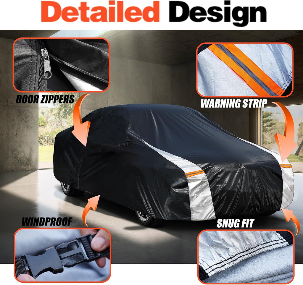 Nissan 350Z Car Cover 100% Waterproof All Weather, Gift with Towel, 10 Layers Car Cover Custom Fit 2003-2026 Nissan 350Z/370Z Roadster/Coupe, Full Exterior Cover Rain Sun UV Protection with Zipper.