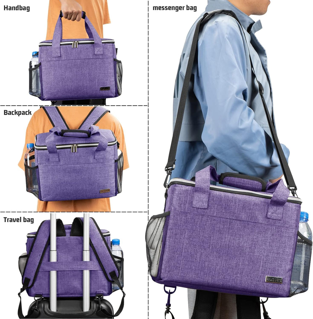 BAGLHER Dog Travel Bag Backpack Pet Supplies Backpack 5-Piece Set with Shoulder Strap 2 Lined Pet Food Containers 2 Foldable Feeding Bowls Essential Kit for Pet Travel