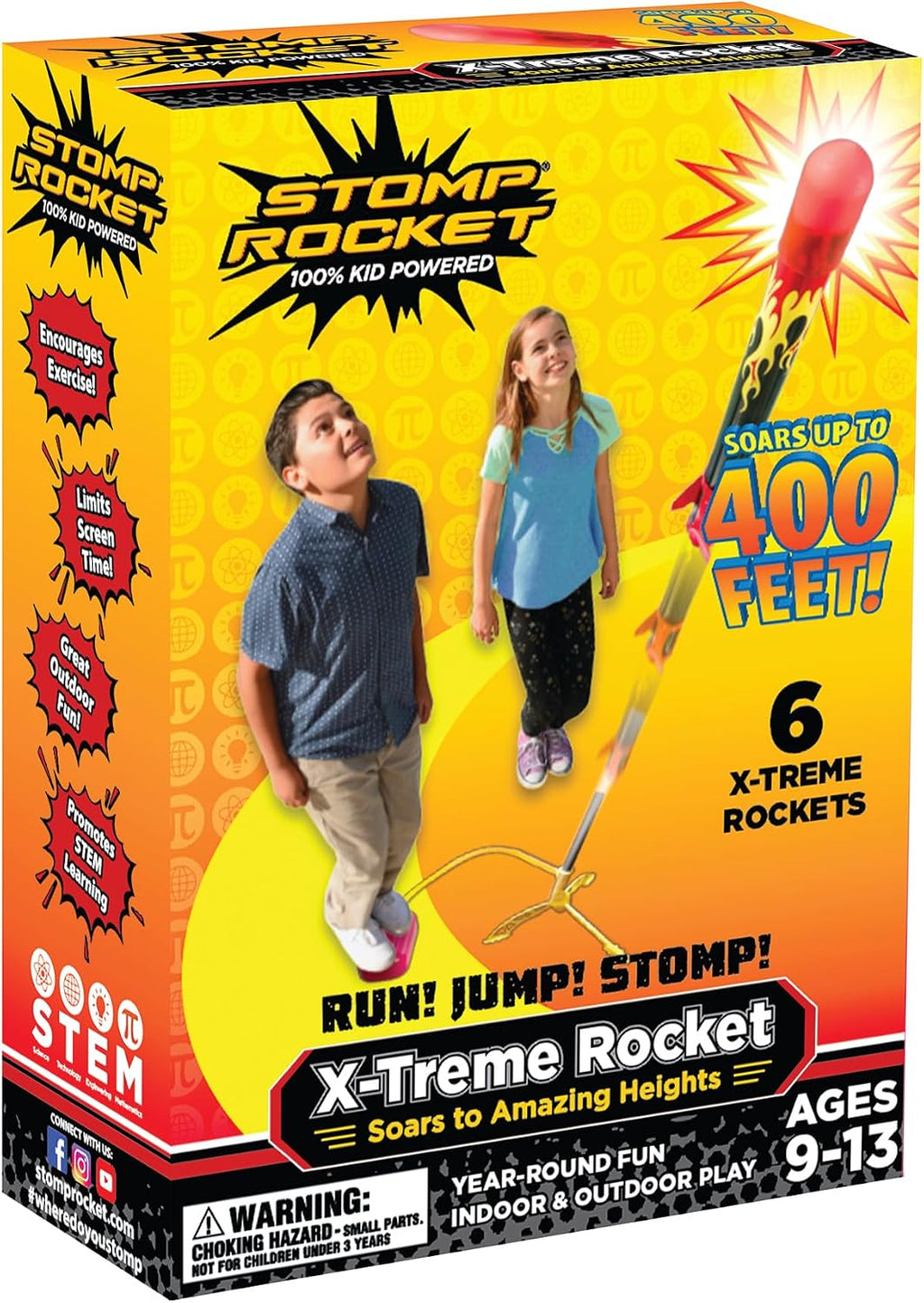 Stomp Rocket X-Treme, Highest Performing Launcher for Kids, 6 Rockets