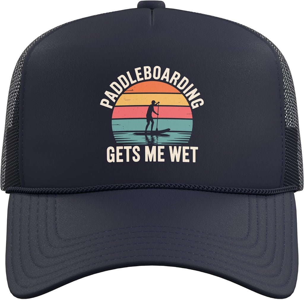 Paddleboard Art for Men Women Paddleboarding Paddle Board Trucker Hat with Adjustable Mesh Back
