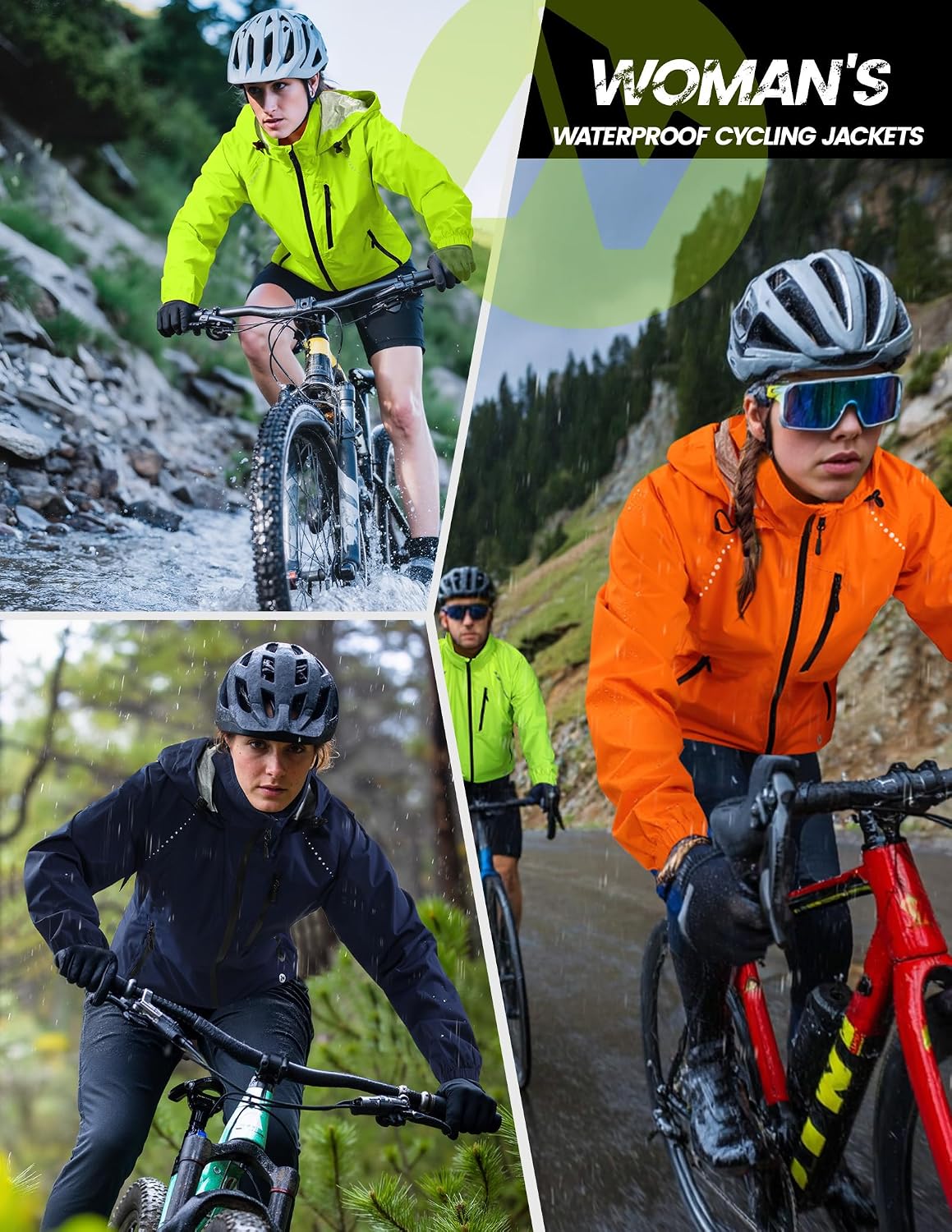 Nepest Womens Cycling Rain Jackets Biking Windbreaker with Hood UPF 50+