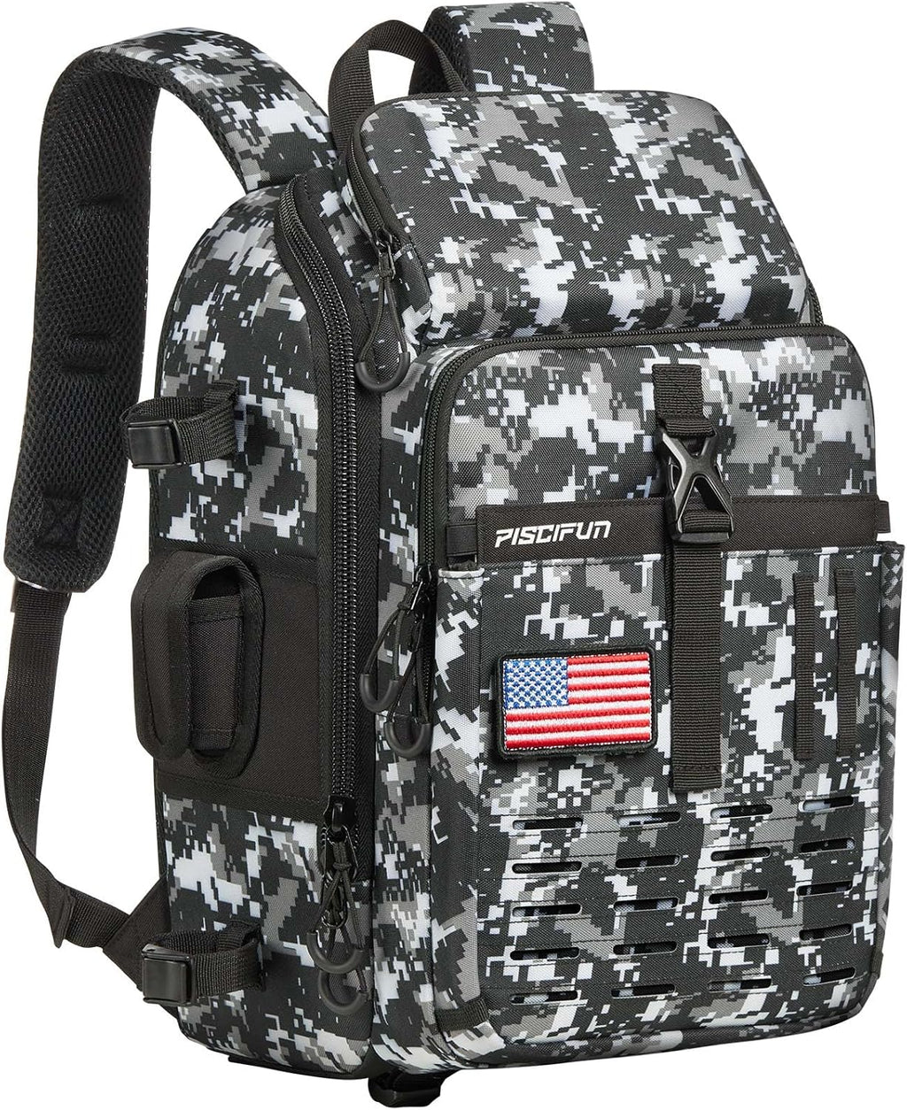 Piscifun Fishing Tackle Backpack, Rod & Gear Holder, Water-Resistant
