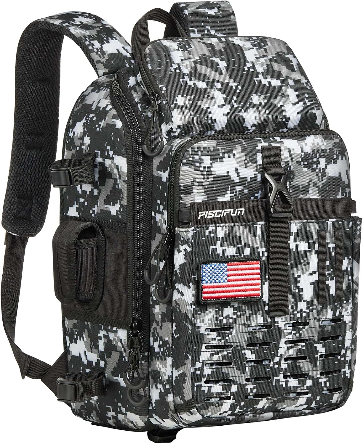 Piscifun Fishing Tackle Backpack, Rod & Gear Holder, Water-Resistant