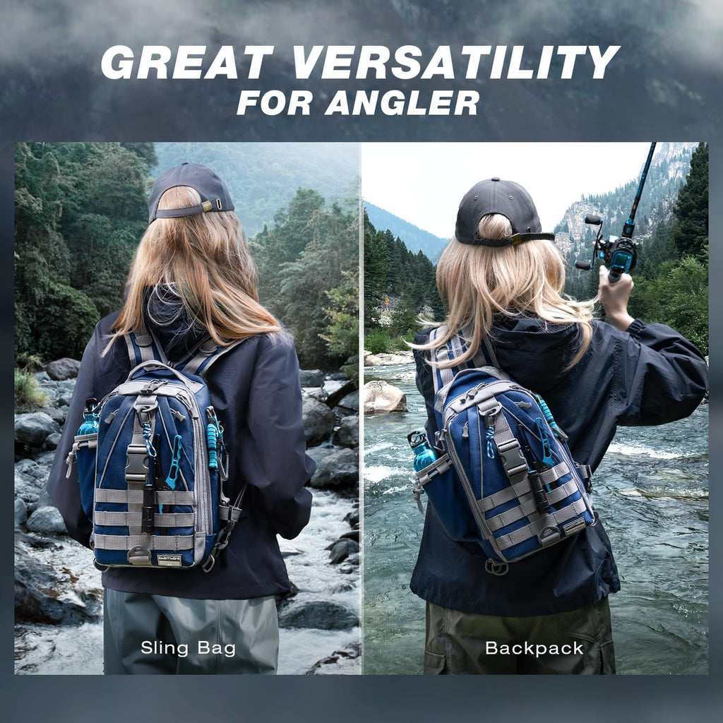 Ghosthorn Fishing Backpack with Rod Holder, Tackle Storage Bag Lightweight