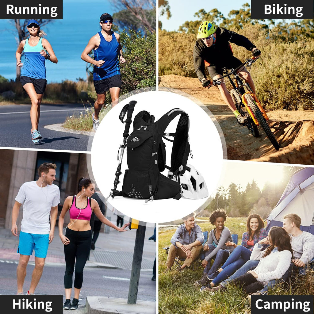IX INOXTO Hydration Pack Backpack, Lightweight Water Backpack with 2L Hydration Bladder Daypack for Men Women,Running Hydration Vest for Trail Running Hiking Cycling Race Climbing