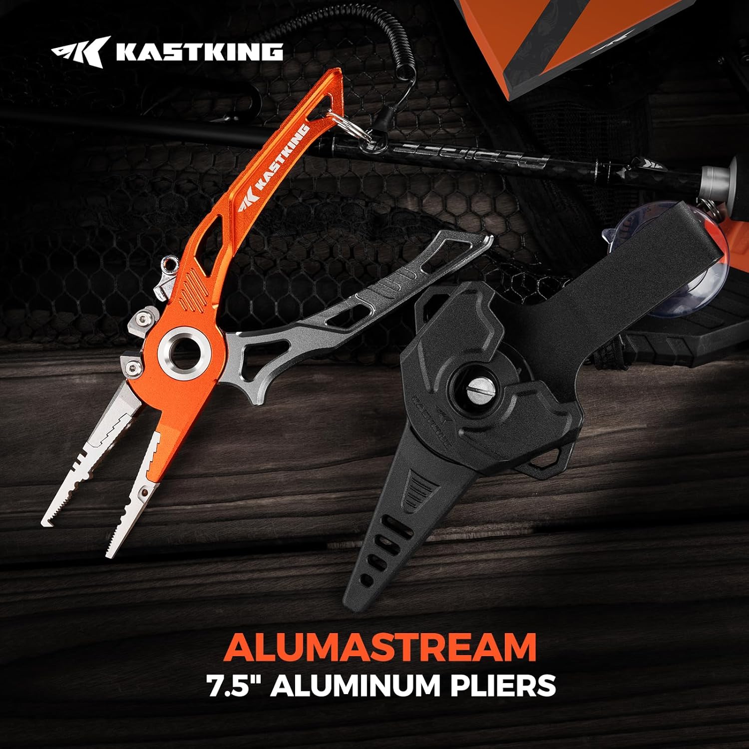 KastKing AlumaStream 7.5" Aluminum Fishing Pliers & Rig Tool Combo