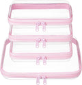 4 pcs Clear Zipper Pouches,Hard Shell Zipper Case, Toiletry Bag for Travel