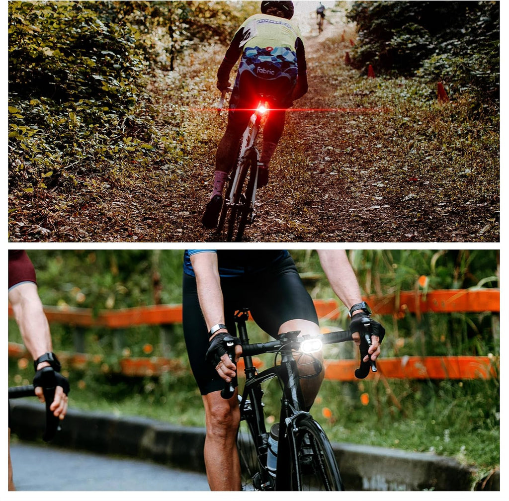 Bike Lights Front and Rear, Smart Headlight and Tail Light, 11+20 Modes Brake Sensing Bicycle Back Lights USB Rechargeable Bike Lights Set, Waterproof IP6, Cycling Safety Accessories