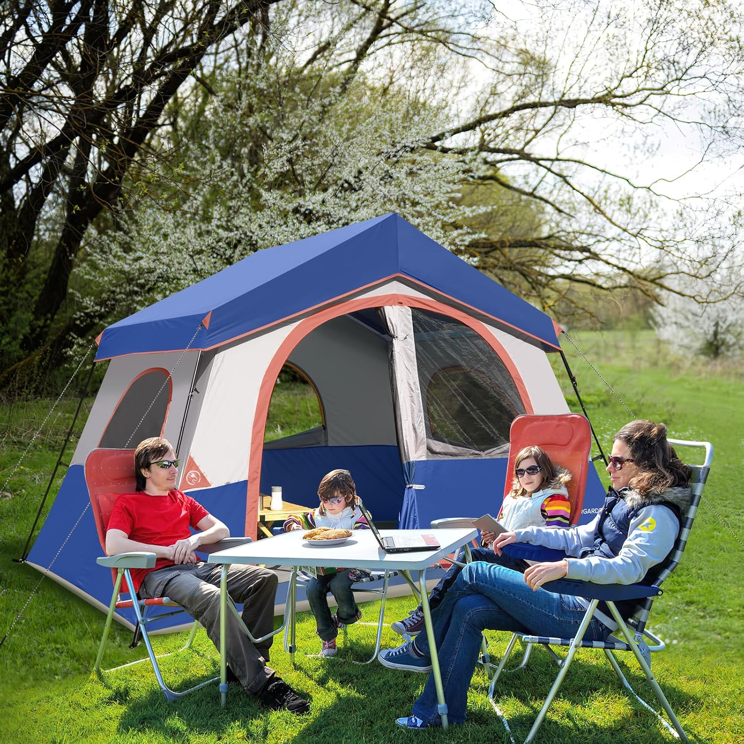HIKERGARDEN 6-8 Person Tent for Camping Family Outdoor Cabin Tent