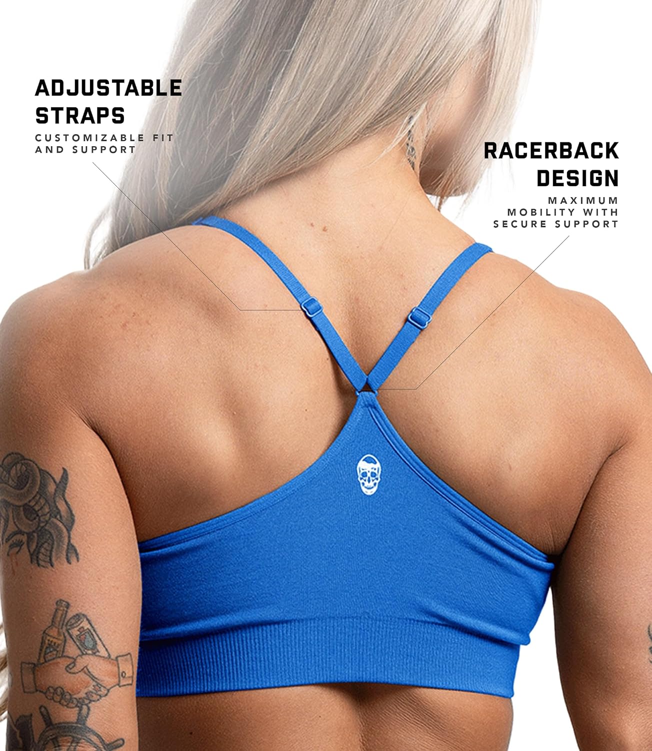 Gymreapers Seamless Sports Bra for Women - Wireless Compression Padded Supportive Bras for Gym, Yoga, & Fitness