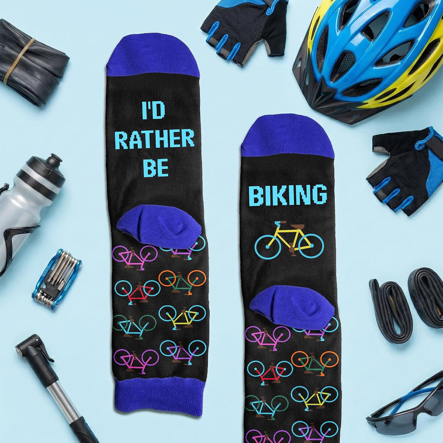Mountain Bike Accessories - Gifts for Cyclists, Best Cycling Socks for Men, Funny Biker Gifts for Men Who Love Riding